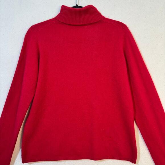 Valerie Stevens VTG Luxurious Soft Red Cashmere Turtleneck Sweater Size Medium - Picture 3 of 8